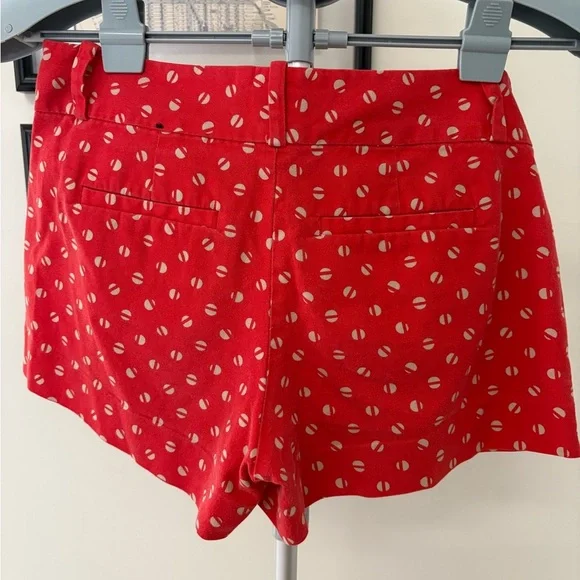 Banana Republic Red Geometric Shorts, Size 2 - Picture 3 of 9